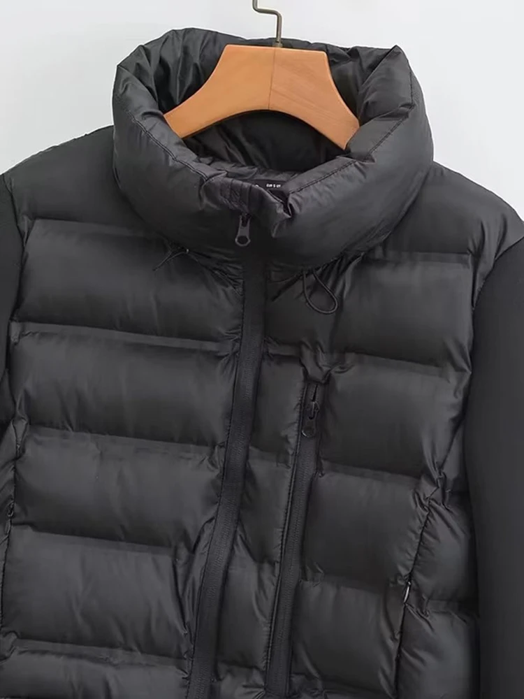 HWL-Parka ligera impermeable para mujer, abrigo corto negro empalmado, chaqueta Bomber para primavera