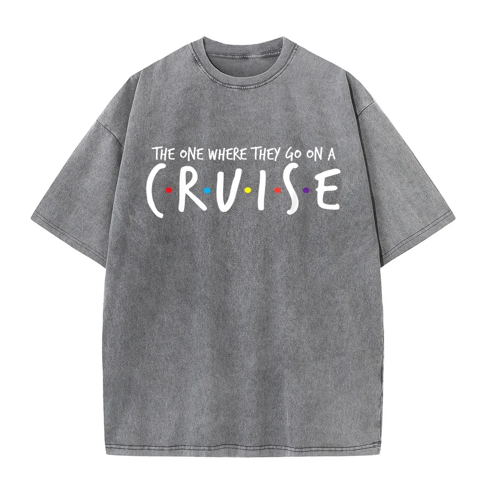 The One Where They Go On A Cruise-Family Cruise Vacation T-Shirt Shirt Oversize Man Soft Printed T Pure Short Sleeve Tee Men
