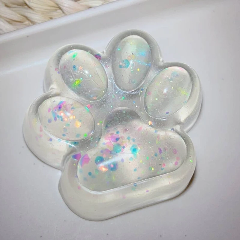 Mainan cakar kucing Squishy Glitter lucu mainan dekompresi pereda stres lambat untuk anak-anak dewasa mainan rileks