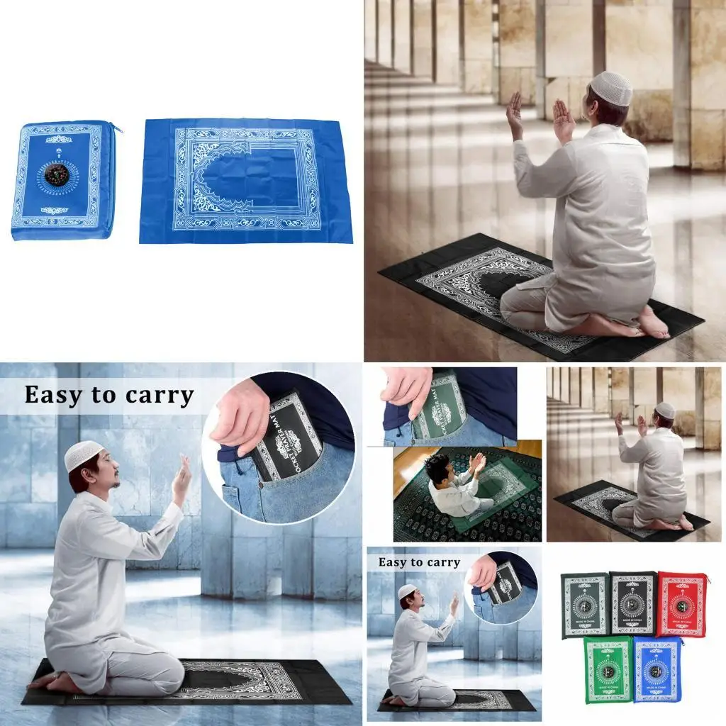 Muslim Prayer Rug for Women and Men Traditional Islamic Praying Mat for Muslims Foldable and Portable