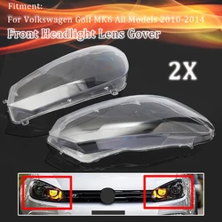 1Pair Front Headlight Lens Covers For VW Golf 6 MK6 GTI R 2010 2011 2012 2014 Transparent Lampshade Headlamp Shell Clear Front