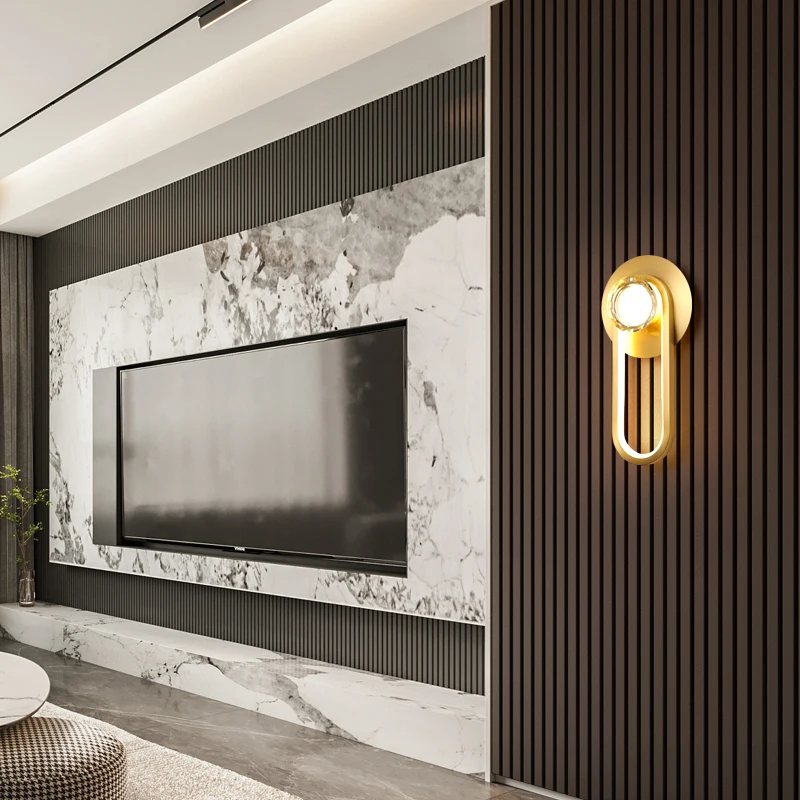 Lampade da Parete a LED Moderne e Semplici per Camera da Letto, Luci da Parete in Rame per Hotel