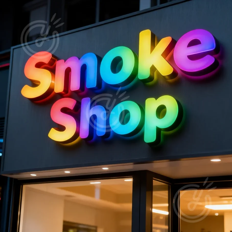 

Smoke Shop Custom LED RGB Sign 3D Advertising Letter Sign Outdoor Illuminated Lighted Letter Logo for Business Company Signage
