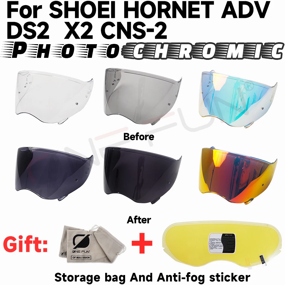 

Photochromic Helmet visor Replacement for SHOEI HORNET ADV DS2 X2 CNS-2 Scratch-resistant,Uv-Protected,Quick installation