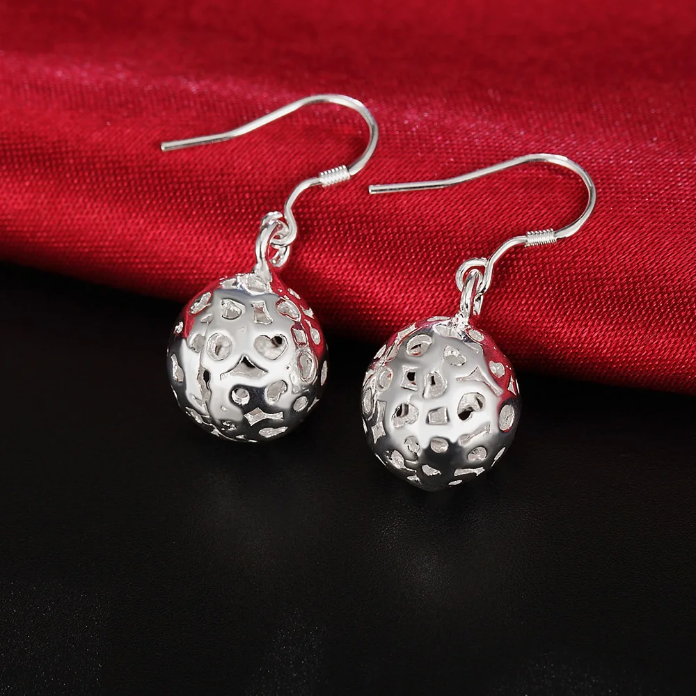 

Hot Fine 925 Sterling Silver Charms Ball Earrings for Women Temperament Fashion Party Wedding Christmas Gifts Jewelry