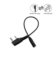 BAOFENG 2 Pin to 3.5MM Female Audio adapte Phone Earphone Transfer Cable for Kenwood QUANSHENG K5 K6 BAOFENG Radio UV5R 888S