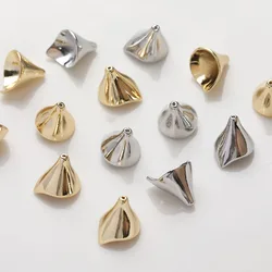 4PCS 14K Gold Plated Brass Bead Cap For Necklace Bracelet DIY Making Jewelry Findings Material Accessories
