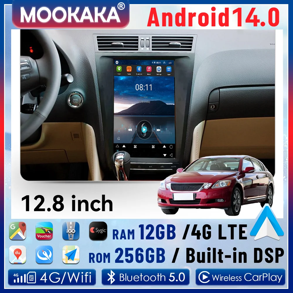 2 Din Android Car Radio For Lexus GS GS300 GS350 GS400 GS430 GS460 2005-2010 Multimedia Player Auto Stereo GPS Navi DSP Carplay