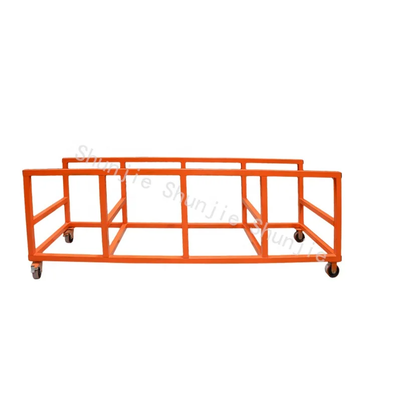 รถเข็นวัสดุสองชั้น 3 ม. รถบรรทุกหนักพร้อมล้อเบรกเงียบ