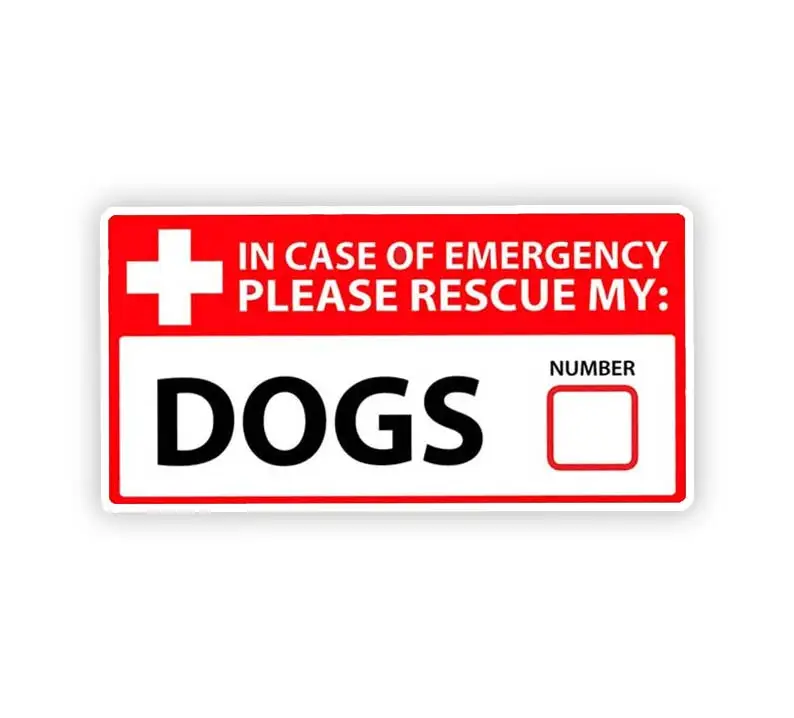 Dog Emergency Pet RescueCar Sticker Waterproof Decal on Bumper Rear Window Laptop Self-adhesive Decal For Car Accessories SH351