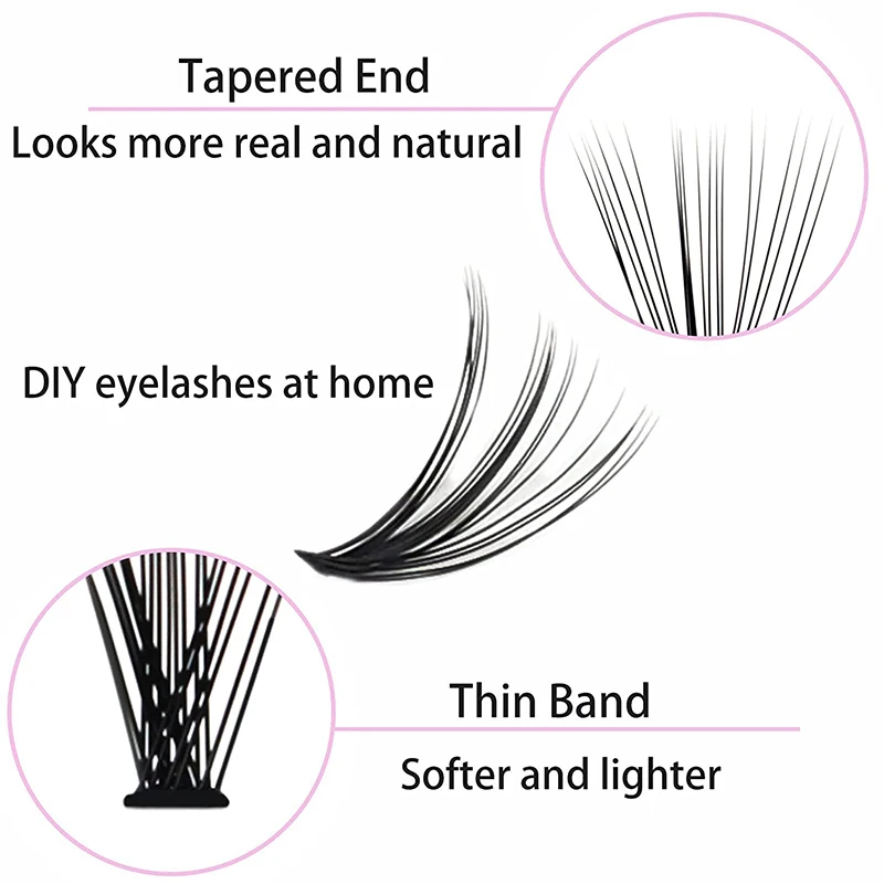 10 Trays/Lot 10D 20D Individual Lashes DIY Clusters Segmented Eyelashes C D Curl 8-14mm Natural Lash for Make Up Tools FAIRYTIS