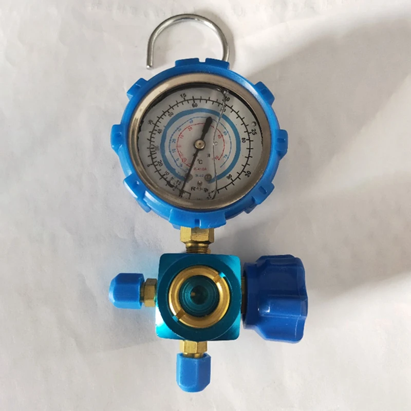 3X R410A R22 R134A Refrigerant High/Low Pressure Gauge 1/4 Auto Air Conditioning Refrigerant Pressure Gauge Tool Blue