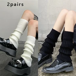 2 Pairs of Women Sweet Solid Pile Style Foot Sock Hose Calf Socks Suitable for Spring, Autumn and Winter Often Wear