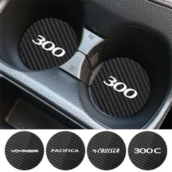 2PCS Car Cup Slot Non-Slip Mat Auto Accessories For Chrysler 300C 300  PT Cruiser Voyager Sebring Pacifica 2004 Crossfire 200