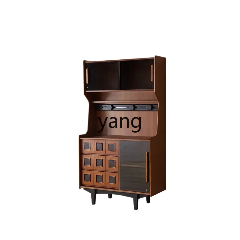 

TGF French solid wood dining side cabinet against the wall living room retro medieval storage locker