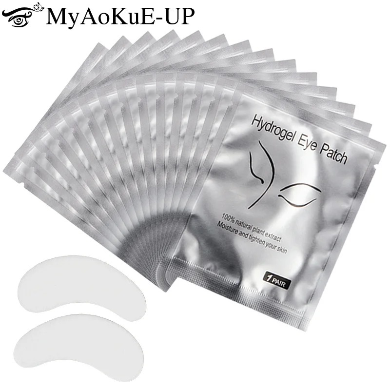 50pairs Hydrogel Eye Patches For Building Eyelash Extension Under Eye Pads Grafted Lash Stickers Beauty Tools Makeup Product