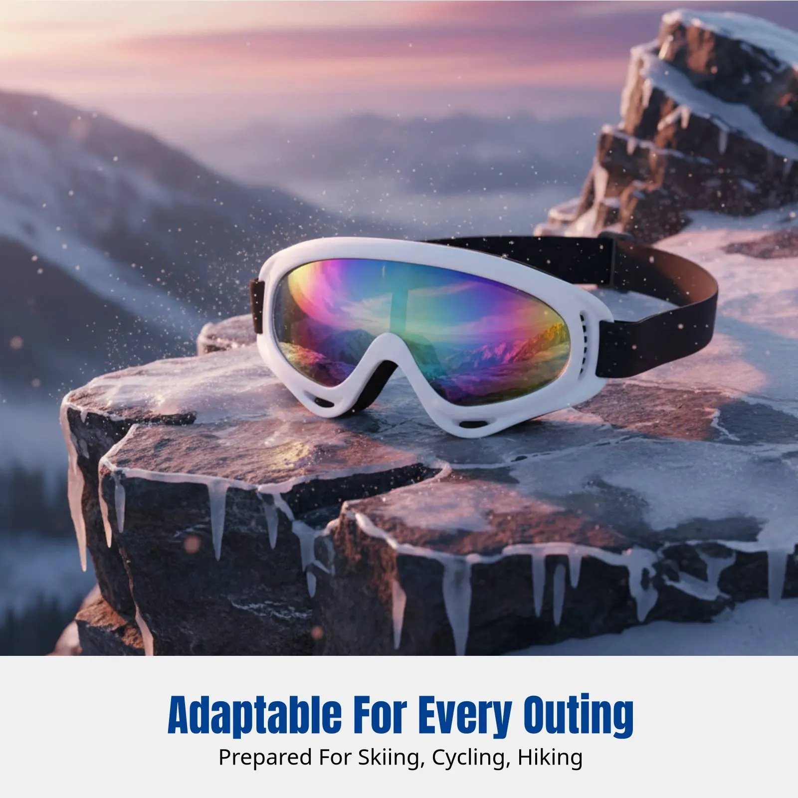 

Adult Ski Goggles, Anti-Fog Winter Eyewear, Windproof, Sandproof, Unisex, Outdoor Mountaineering, Cycling Glasses