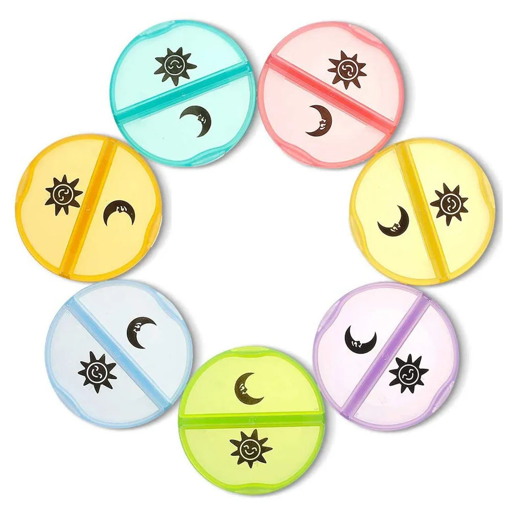 

7-day pill packaging storage box, cylindrical handbag waterproof and moisture-proof pill box, pill cutter and medicine storage b