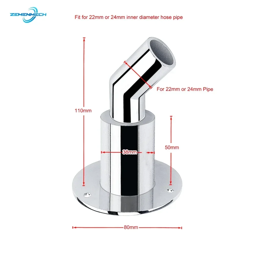 Marine Boat Accessories 316 Stainless Steel Thru Hull Exhaust Skin Fitting Tube Pipe Socket Hardware Part of Air Diesel Heater