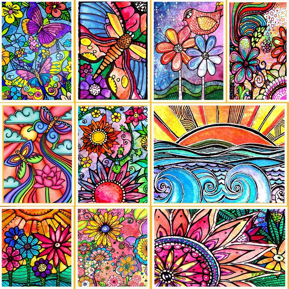 

5D DIY Diamond Painting Cartoon Love Color Flower Butterfly Cross Stitch Kits Diamond Embroidery Mosaic Pictures Home Decoration