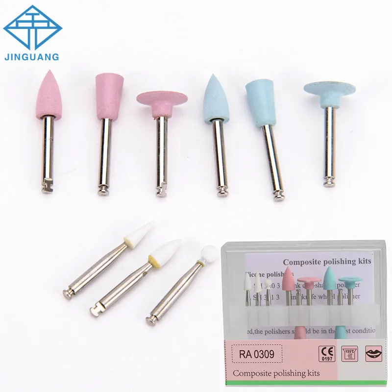 8 x 9pcs/set Dental Light Curing Polishing Set Dental Resin Base Acrylic Polishing Burs Kit Invisible Denture Polishing Set