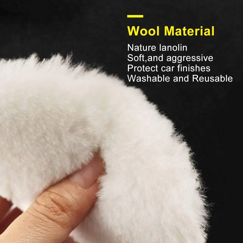 3 4 5 inch Wool Polishing Disc Car Waxing Polishing Buffing Car Paint Care Polisher Pads Auto Washing Accessories