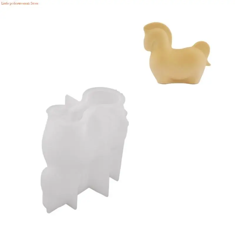 

F92D Silicone Cement Plaster Molds Little Horse Figurine Moulds Suitable for Crafting Enthusiasts Hand-Making Craft