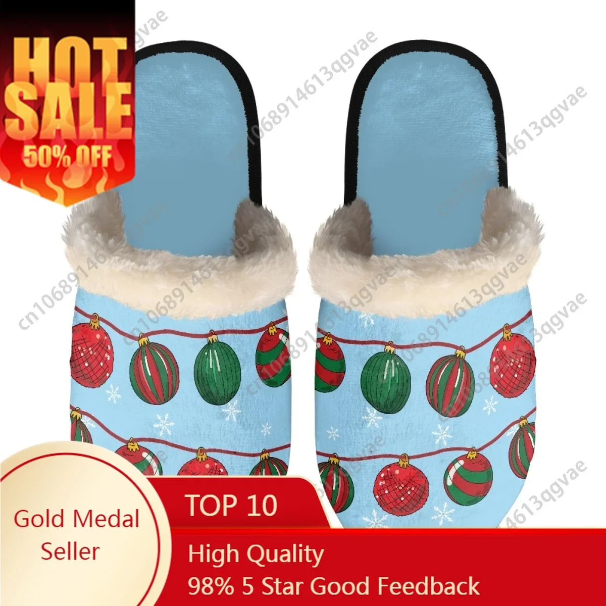 

Vintage Christmas Elk Slippers Mens Womens Home Cotton Plush Bedroom Casual Keep Warm Customized Thermal Lightweight Slipper