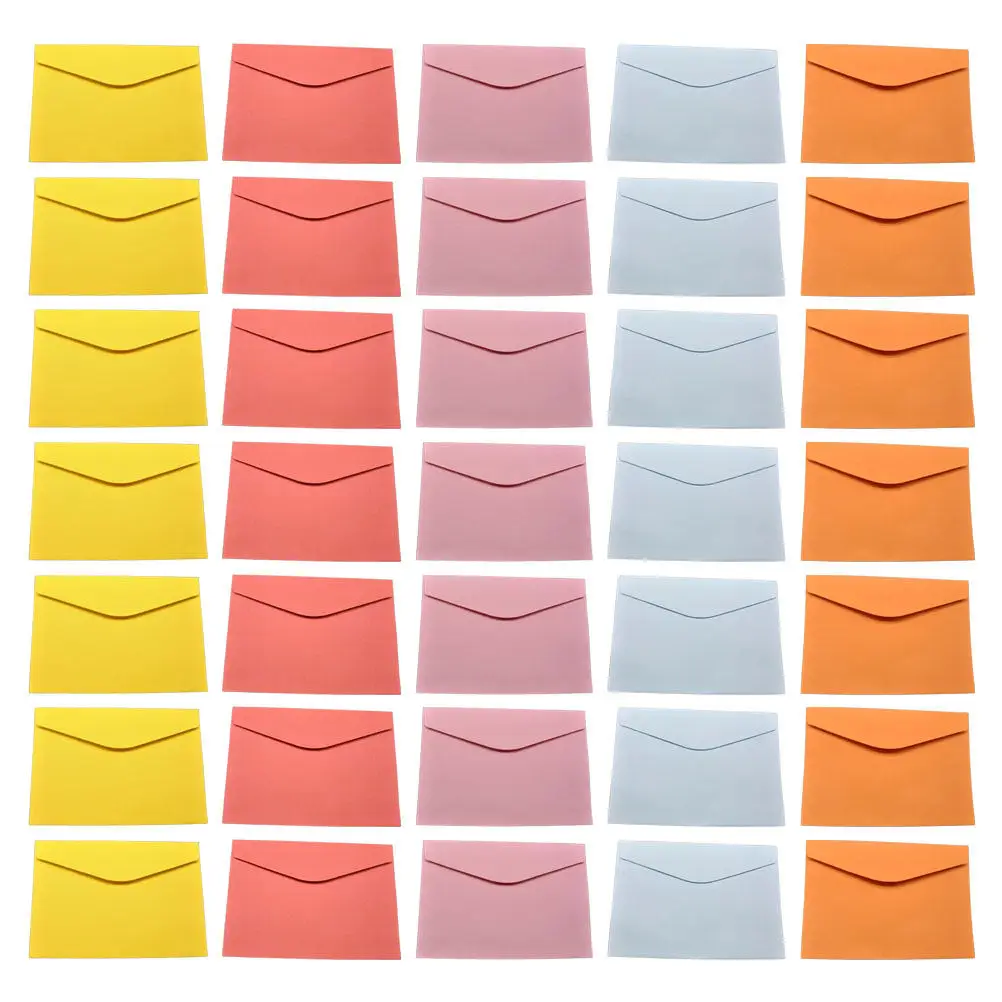

50Pcs Colorful Envelopes Medium Size Self Adhesive Paper Envelopes for Business Letters Postcards Cash Money Cards Invitation