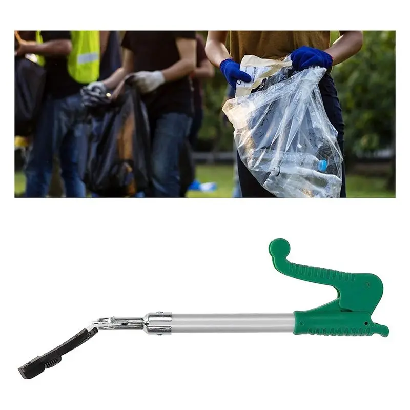 AT16 Garbage Tongs Pick Up Reaching Tool Long Arm Garbage Collection Stick Alloy Garbage Clip Picker 40cm