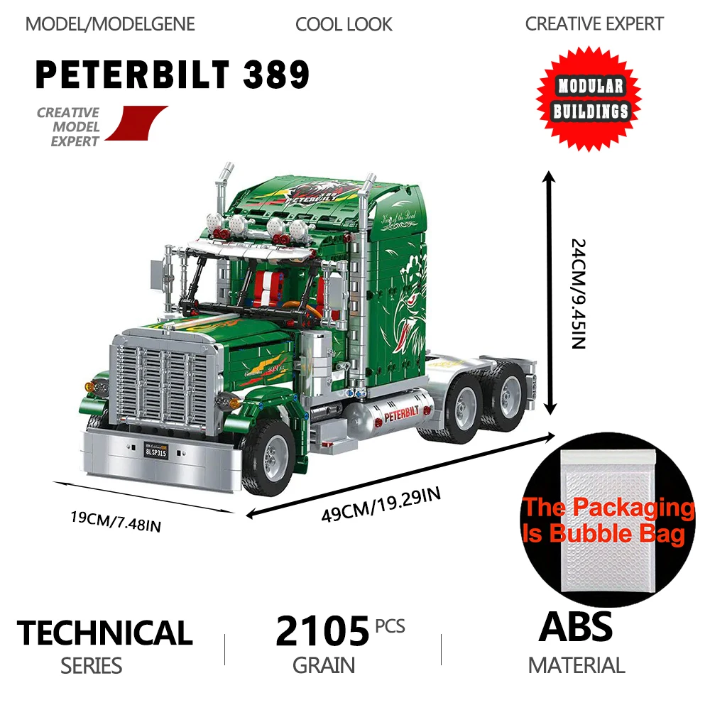 

MOC Технический тракторный грузовик, сборка кирпичей, строительные блоки, модель, подарочные наборы на день рождения, настольные игрушки для детей и взрослых, подарки для мальчиков