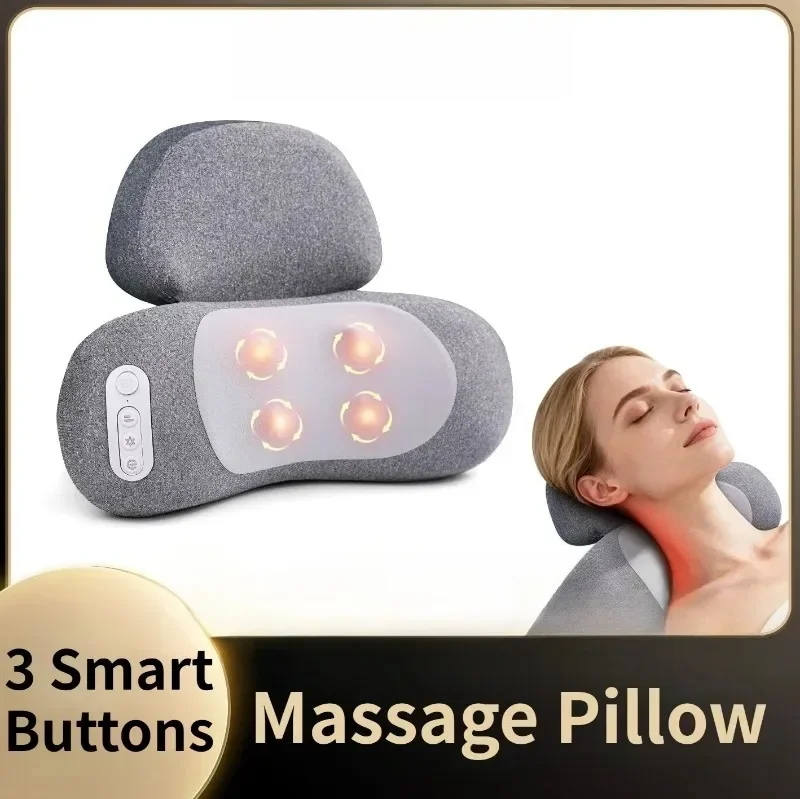 

Heated Cervical Massage Pillow, Multifunctional Electric Neck Massager, Ergonomic Rechargeable Memory Foam
