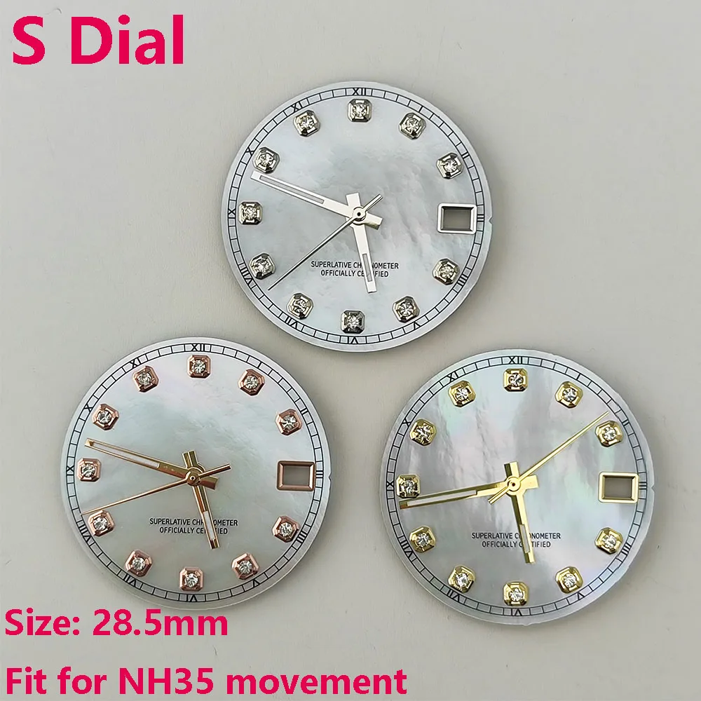 new pattern 28.5mm NH35/NH36 shell dial watch dial S dial suitable for NH35/NH36 movements watch accessories repair tool