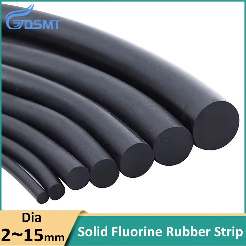 

1M Black Fluorine Rubber Solid Strip Diameter 2,3,4,2.5,3.5,4.5 5,6,7,8,10,12,15mm O-Ring Bar Seal Not Foaming