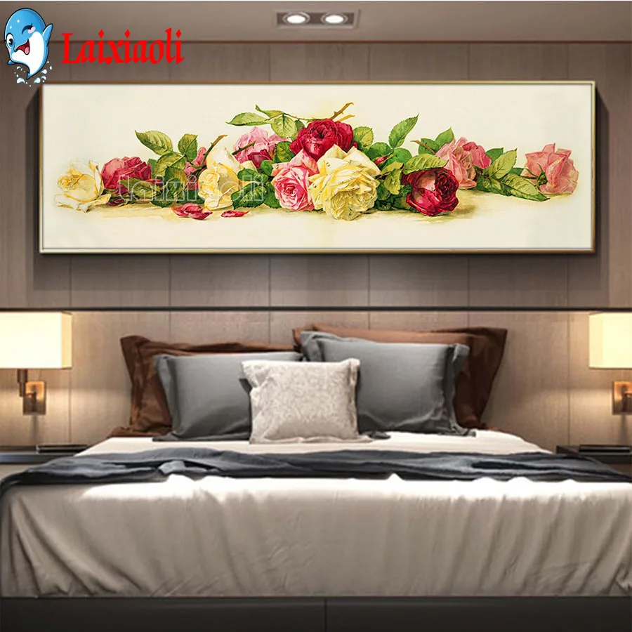 

large size Floral Diamond Painting Full square Round Rose Peony New DIY Sticking Drill Cross stitch Embroidery Home Decoration