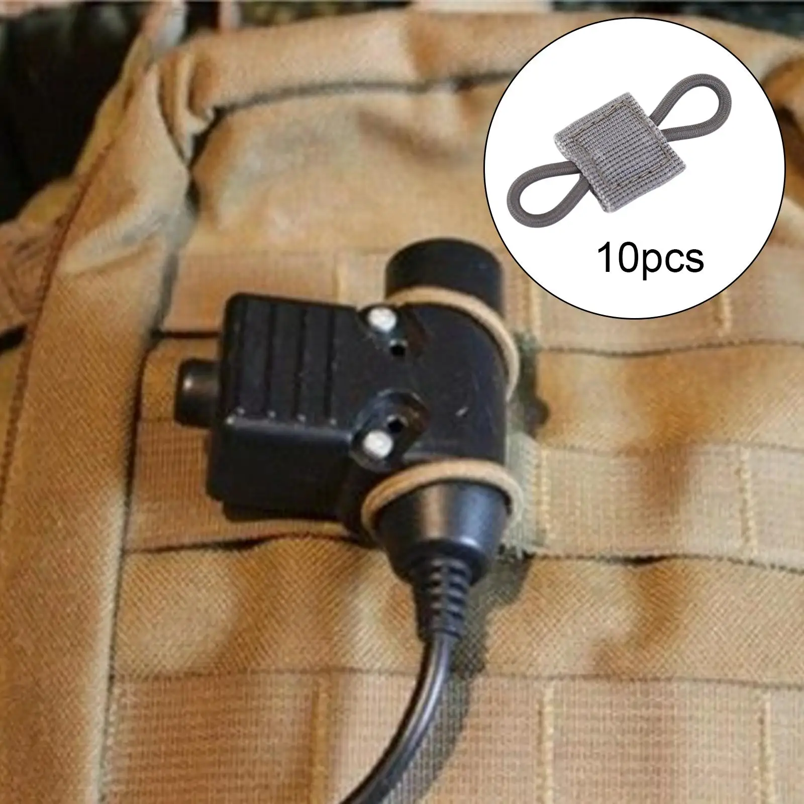 2xelastic 10pcs Molle Gurts chnalle für Ptt Antenne weit verwenden leicht grau