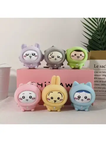 Trendy Toy Chiikawa Pajama Series Face Change Hachiware Pendant Cute Funny Face Changeable Ornaments Toys Usaqi Friends Gift