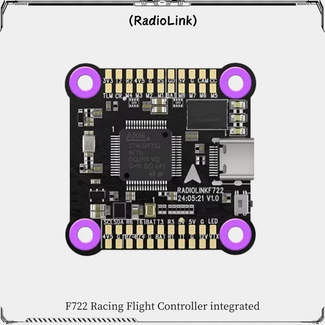 Radiolink F722 Racing Flight Controller Integrated OSD BEC Open-source Betaflight Multiple Image Transmission 3-6S for RC Drone