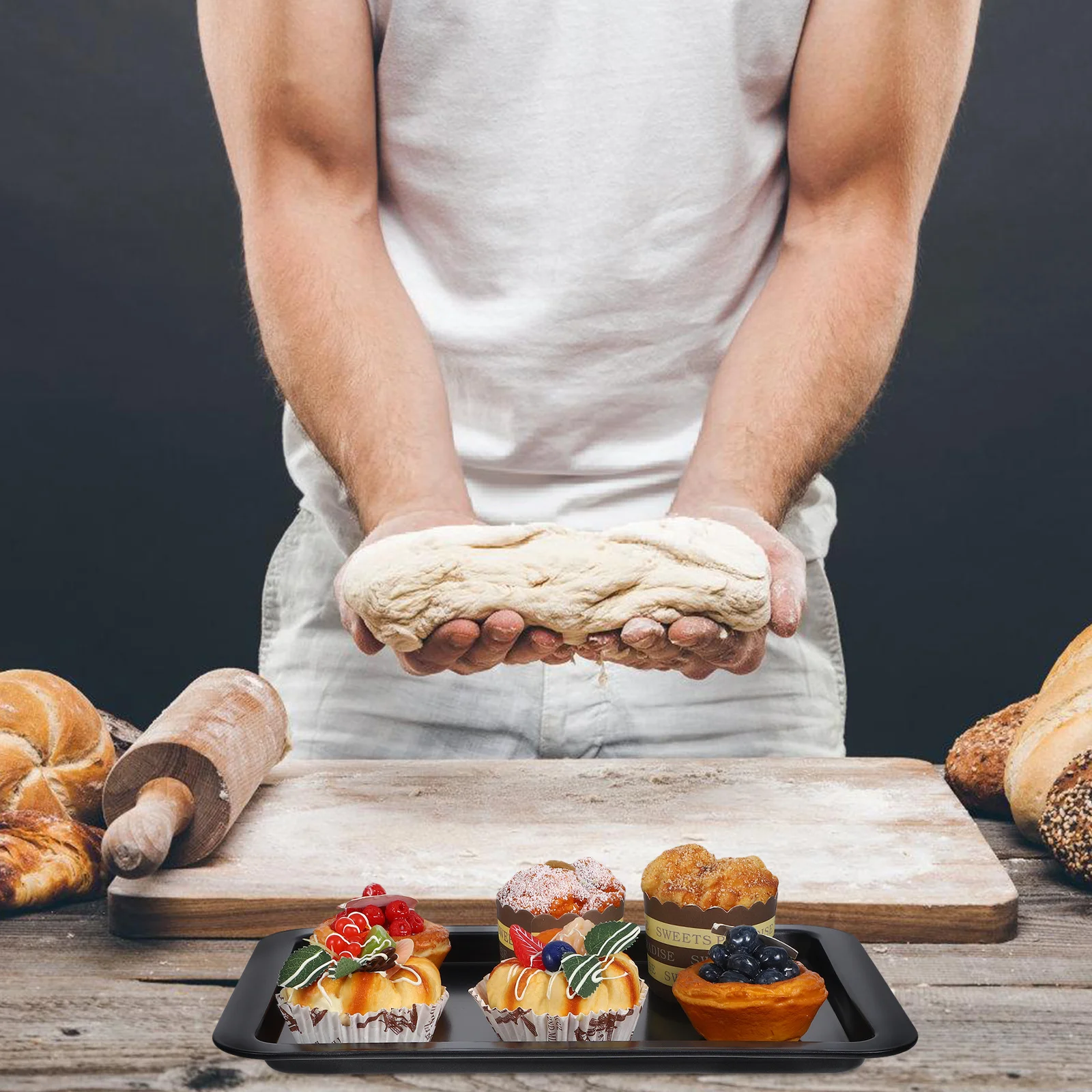 

Home Baking Pan Steel Nonstick Rectangular Tray For Cookies Cakes Nougat Small Baking Sheet Mini Cookie Sheets Oven Safe