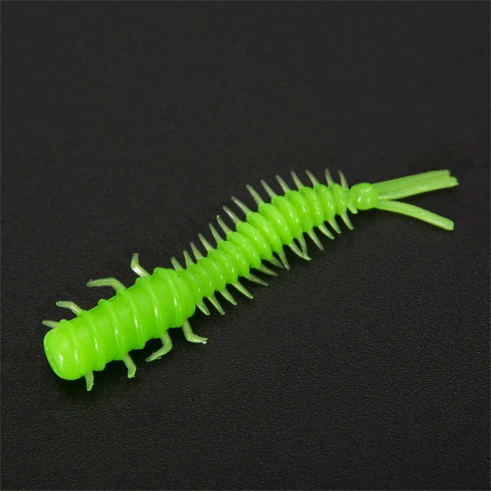 50pcs/box Worm Silicone Bait 45mm 0.45g Rubber Swimbait Straight Tail Wobbler Soft Fishing Lures Kit With Portable Bottle image 6
