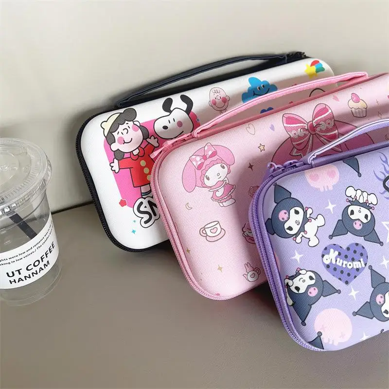 Anime cartoon Sanrio Hello Kitty MY MELODY Kuromi game console storage bag large capacity pu shell OLED game console kit portabl