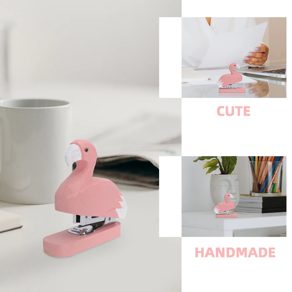 2 قطعة مجموعة دباسة صغيرة على شكل حيوان خشبي لوازم مكتبية صغيرة لسطح المكتب شكل ساحر طول العمر أداء متانة قوية