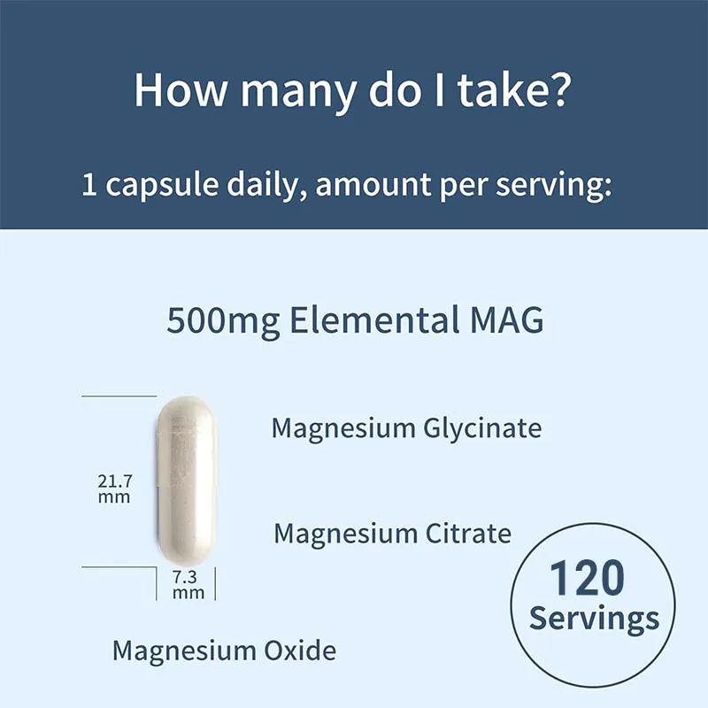 المغنيسيوم - مركب حمض الستريك عالي الامتصاص، والنوم، ودعم العضلات والقلب - خالي من الغلوتين، وغير معدلة وراثيًا #4