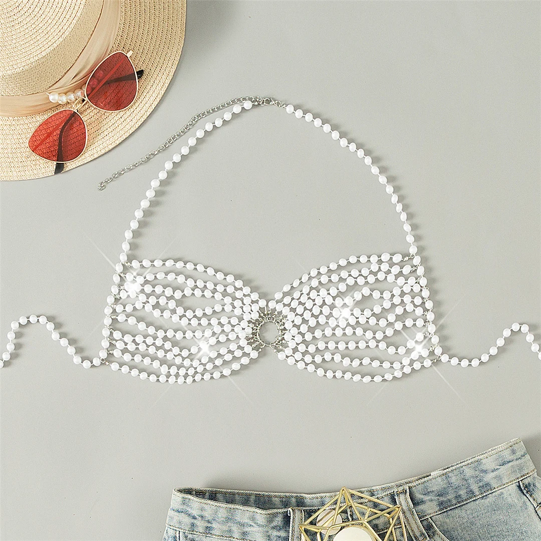 Luxuriöses Perlen-Neckholder-Bikini-Oberteil, durchsichtig, Damen-Badeanzug, Badebekleidung, Badeoberteil, Badeanzug, Badebekleidung, Badeoberteil mit Ausschnitten, Strandtop V5407 – Detail 19