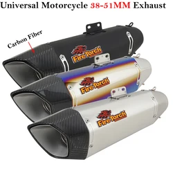 Universal 51mm Motorcycle Exhaust Pipe Carbon Fiber Escape Muffer DB Killer For CB500F DUKE 790 S1000RR ZX4R ZX25R MT09