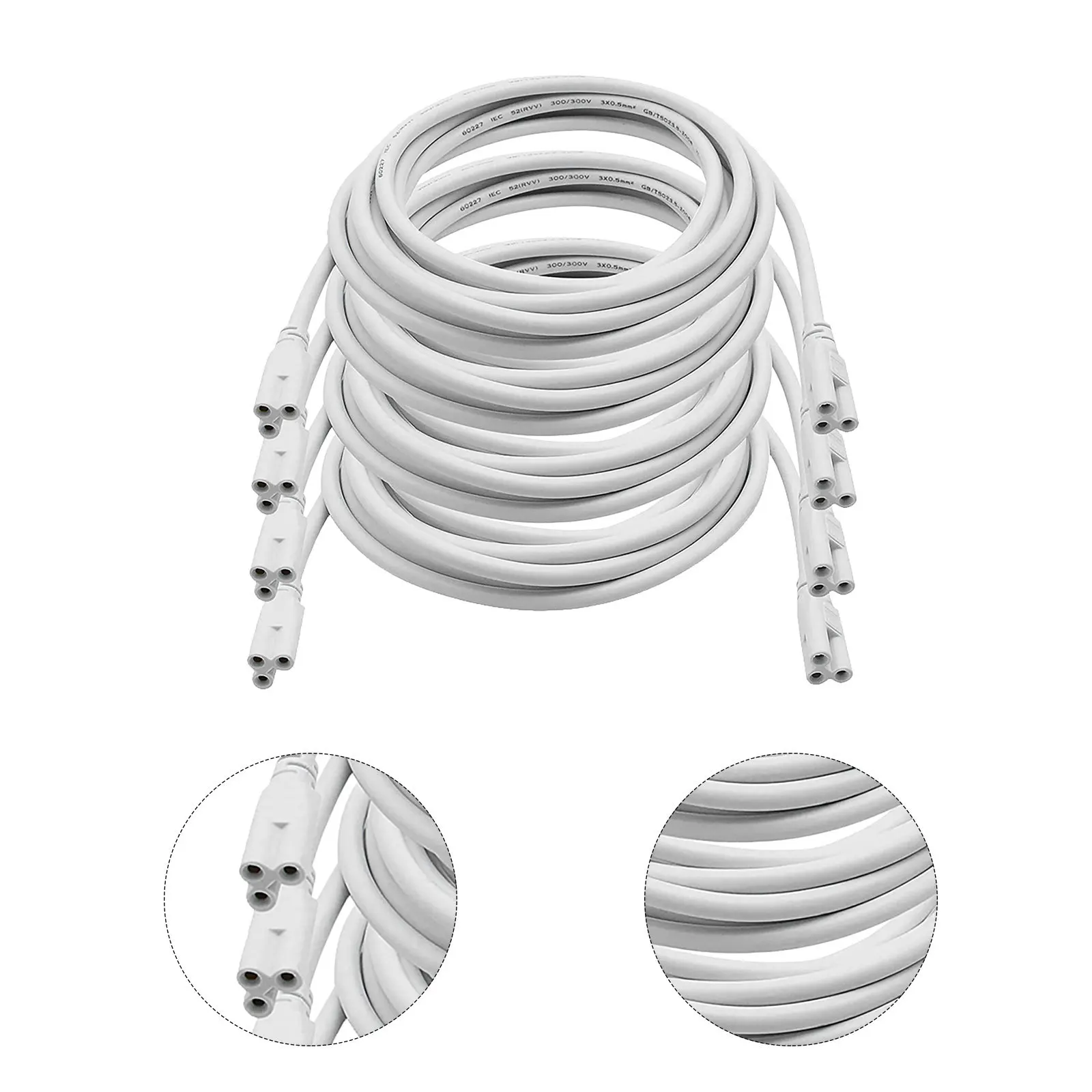 

4 шт. светодиодный трубчатый кабель T5, двухконтактный разъем, провод, подключенный для светодиодной трубки, розетки для лампы, двусторонний кабель