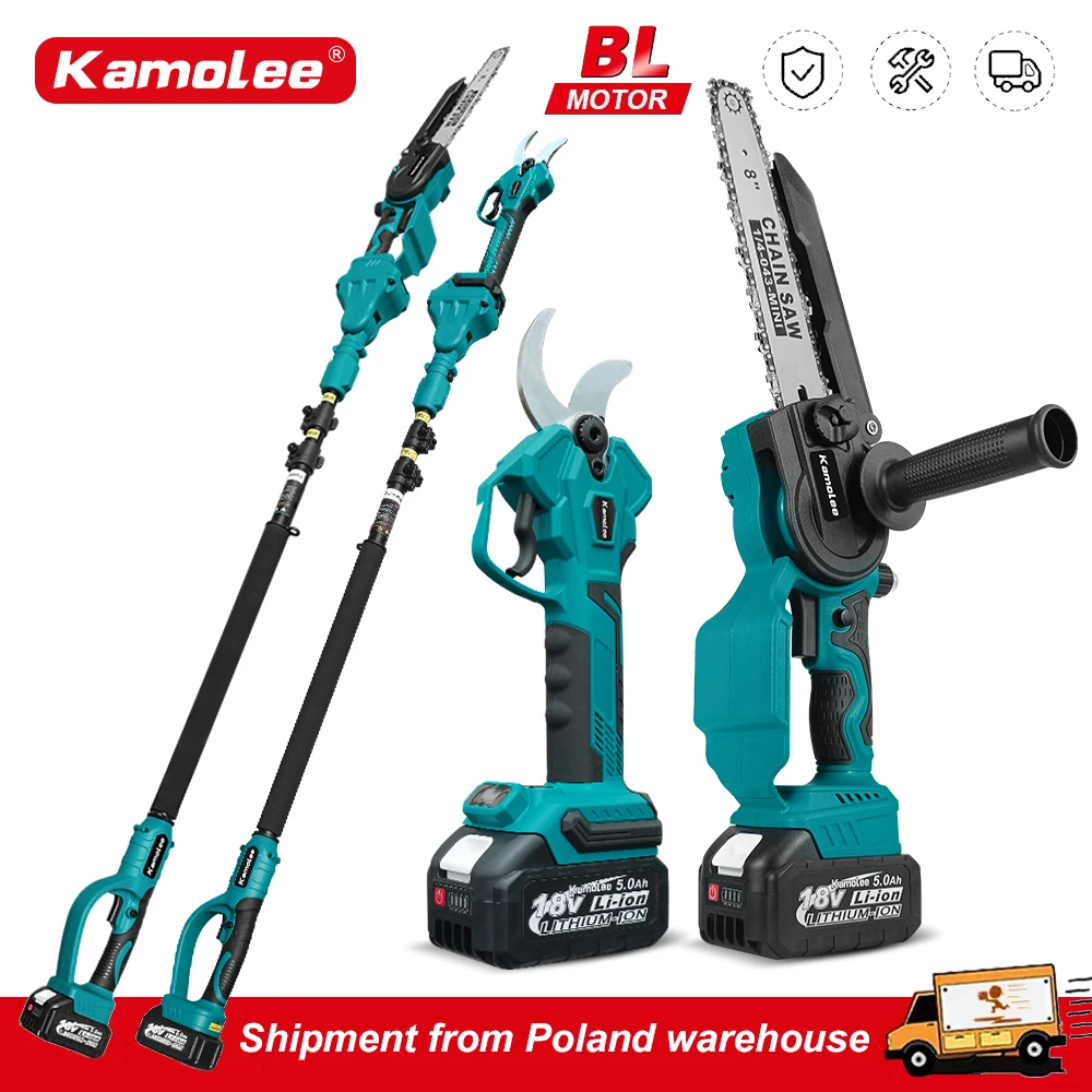 Kamolee 50mm ciseaux électriques sans fil sans brosse sécateur sécateur arbre fruitier 8 pouces scie à main appliquer à la batterie 18V 21V