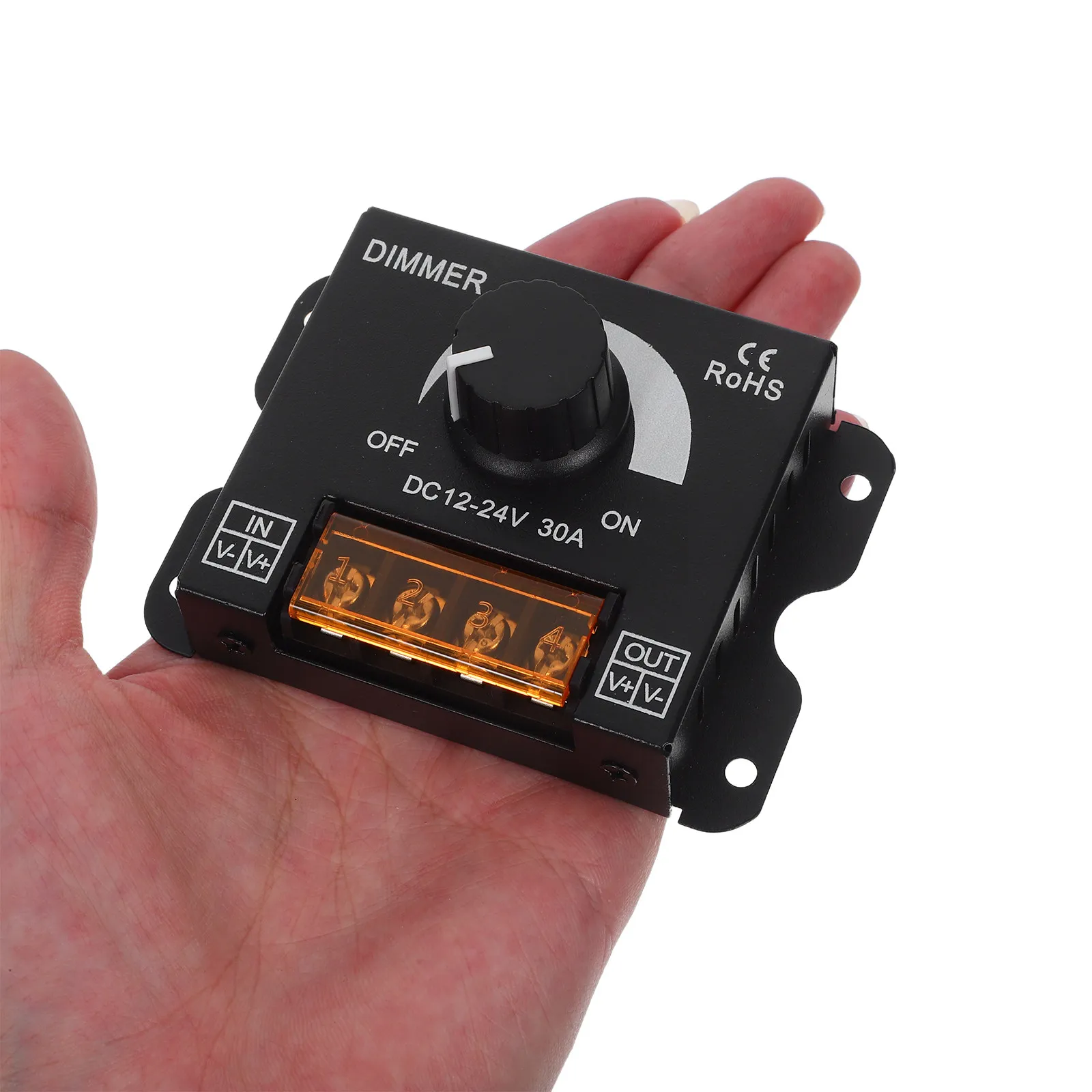 

Ручной контроллер яркости LED 12В-24В DC, одноканальный диммер с ручкой для регулировки светодиодных лент