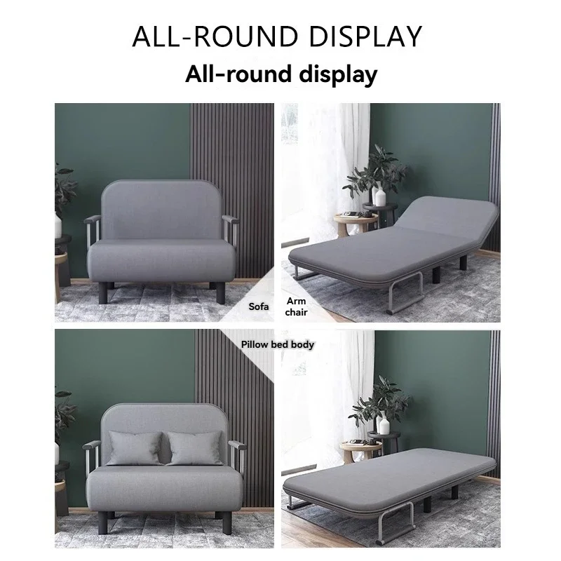 Modern folding sofa bed apartment small apartment simple single and double folding sofa with armrest image 2
