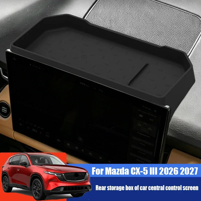 For Mazda CX-5 III 2026 2027 Silicone material storage box behind the car center console screen for interior storage